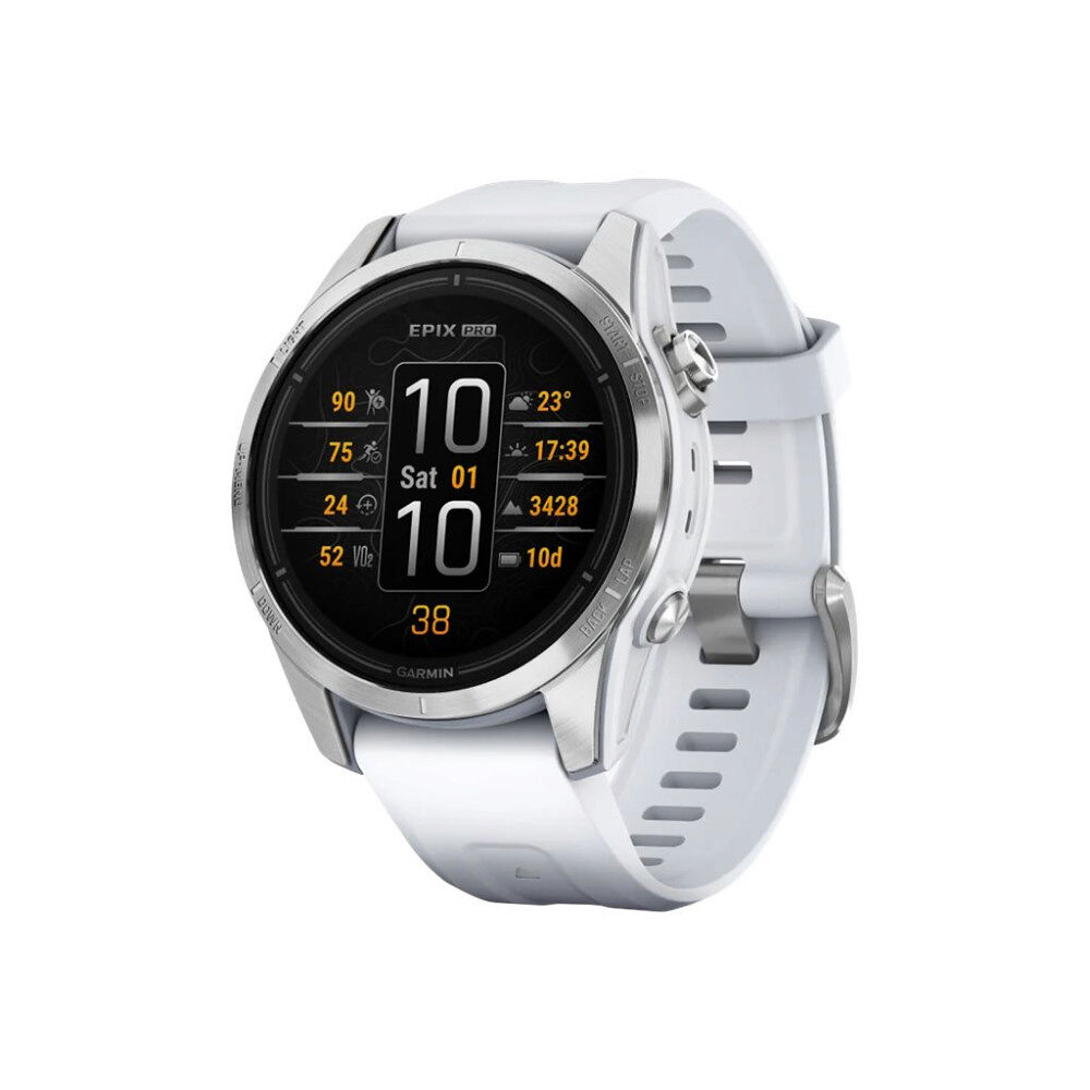 Garmin Garmin epix Pro Standard Edition 2a generation - silverfiberförstärkt polymer - Ja smart klocka med band - whitestone -...
