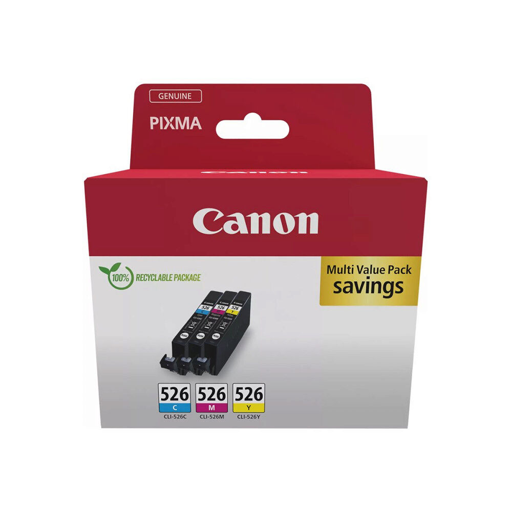 CANON Canon CLI-526 C/M/Y Multi pack - 3-pack - gul, cyan, magenta - original - bläcktank