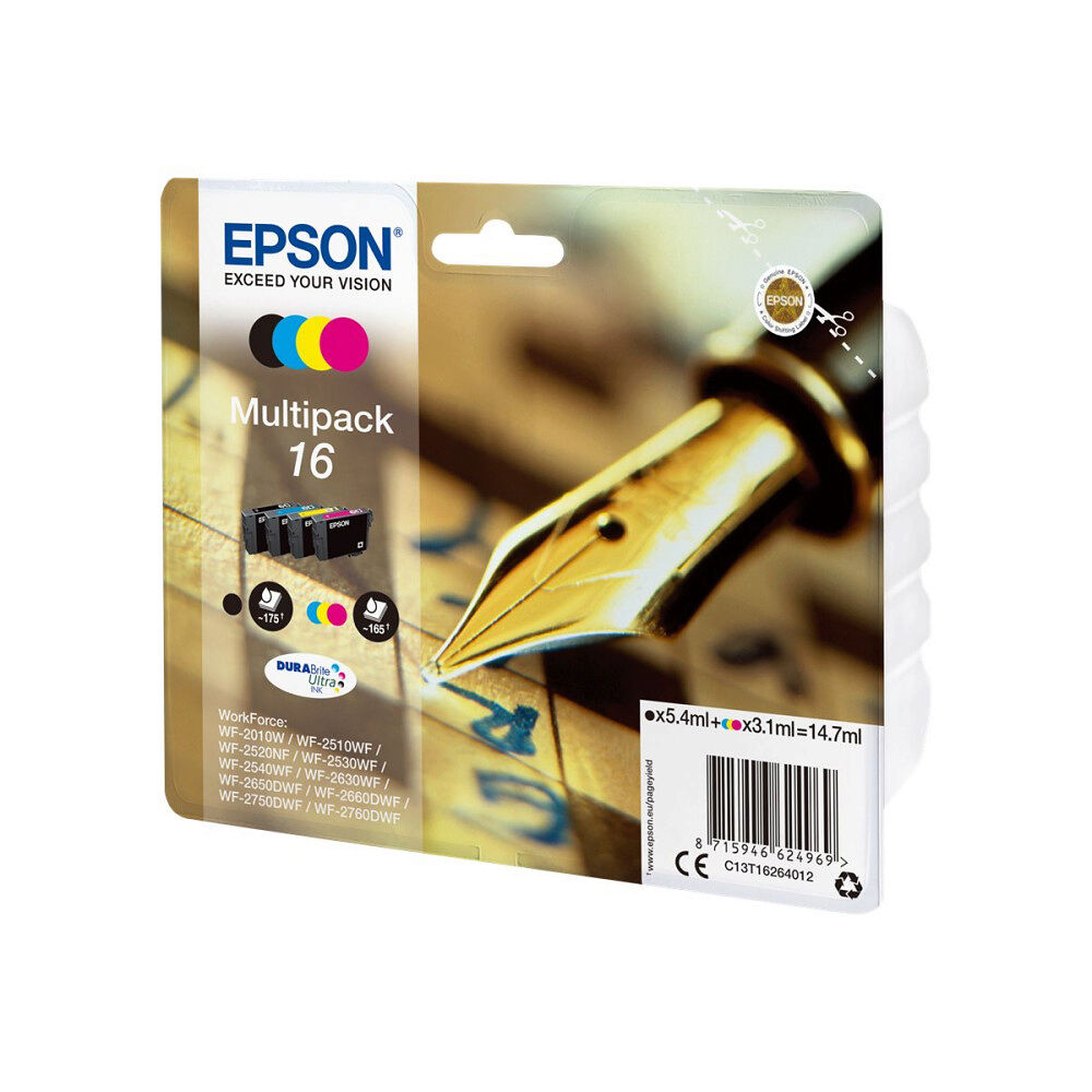 EPSON Epson 16 Multipack - 4-pack - svart, gul, cyan, magenta - original - bläckpatron