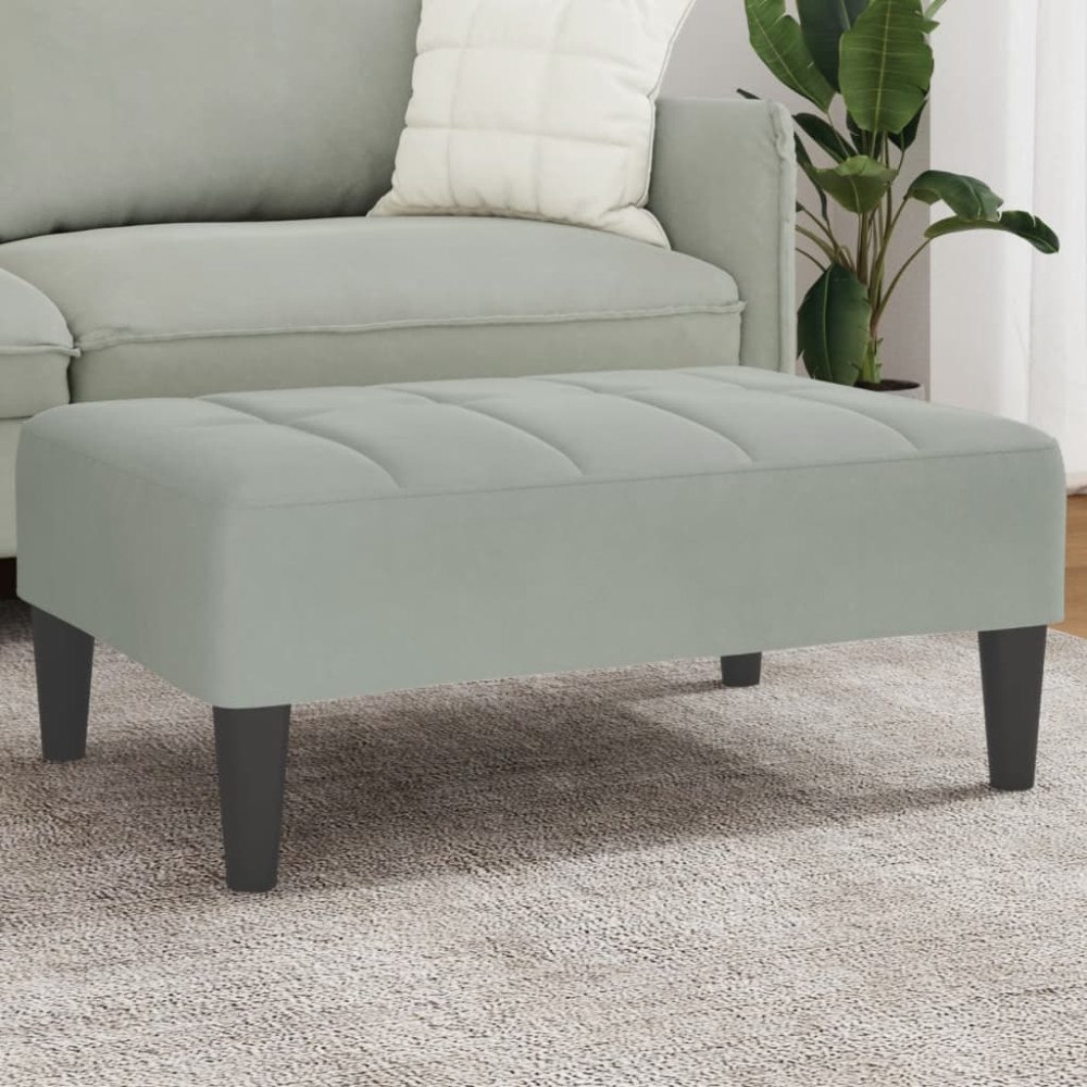 vidaXL Fotpall Ljusgrå 77x55x31 cm sammet