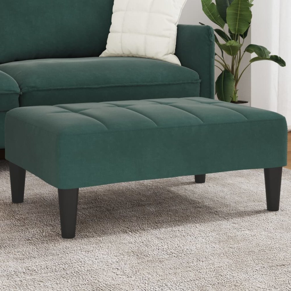 vidaXL Fotpall mörkgrön 77x55x31 cm sammet