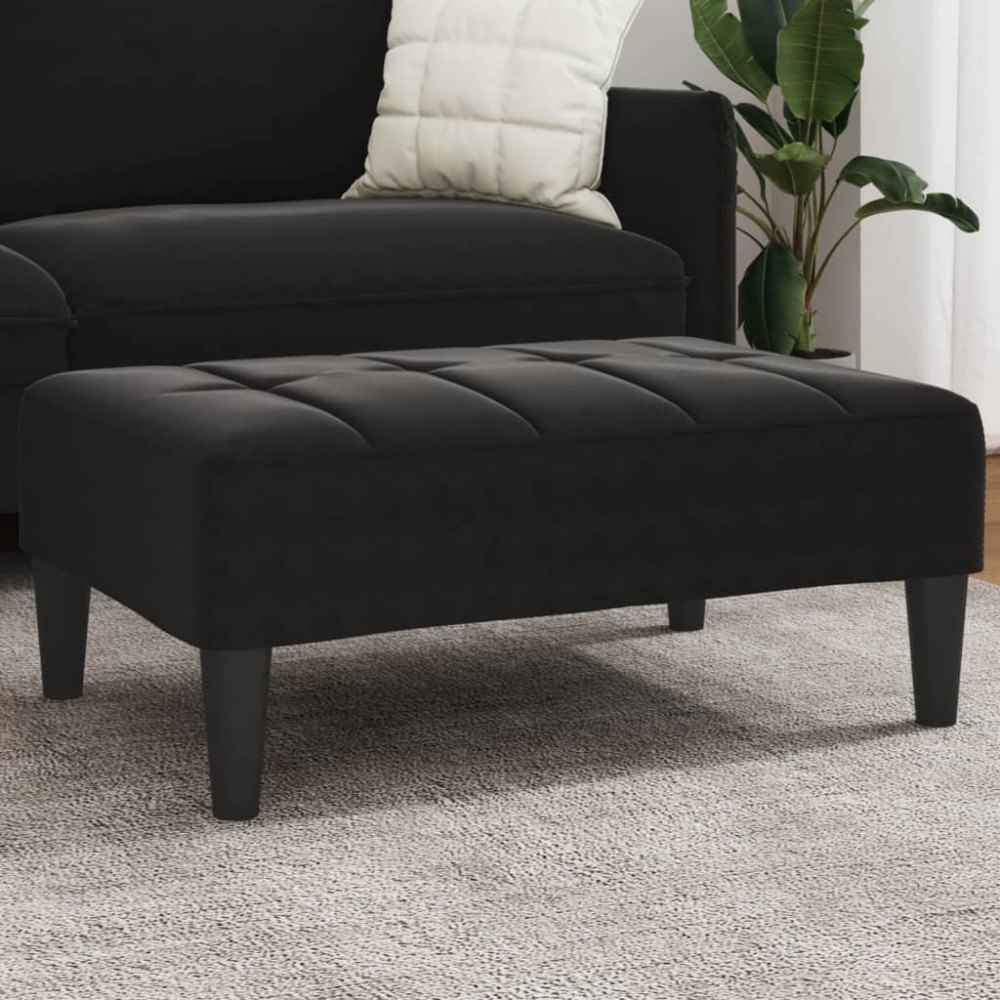 vidaXL Fotpall svart 77x55x31 cm sammet