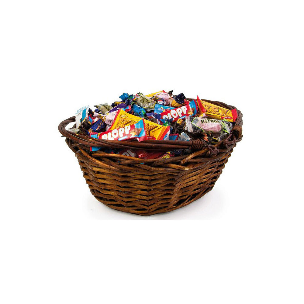 KARAMELLO Godis Presentkorg brun inslaget 3,5kg
