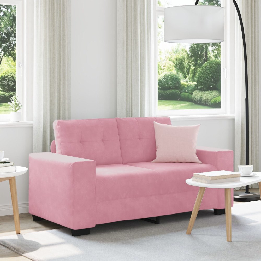 vidaXL Tvåsitssoffa Rosa 160 cm Sammet