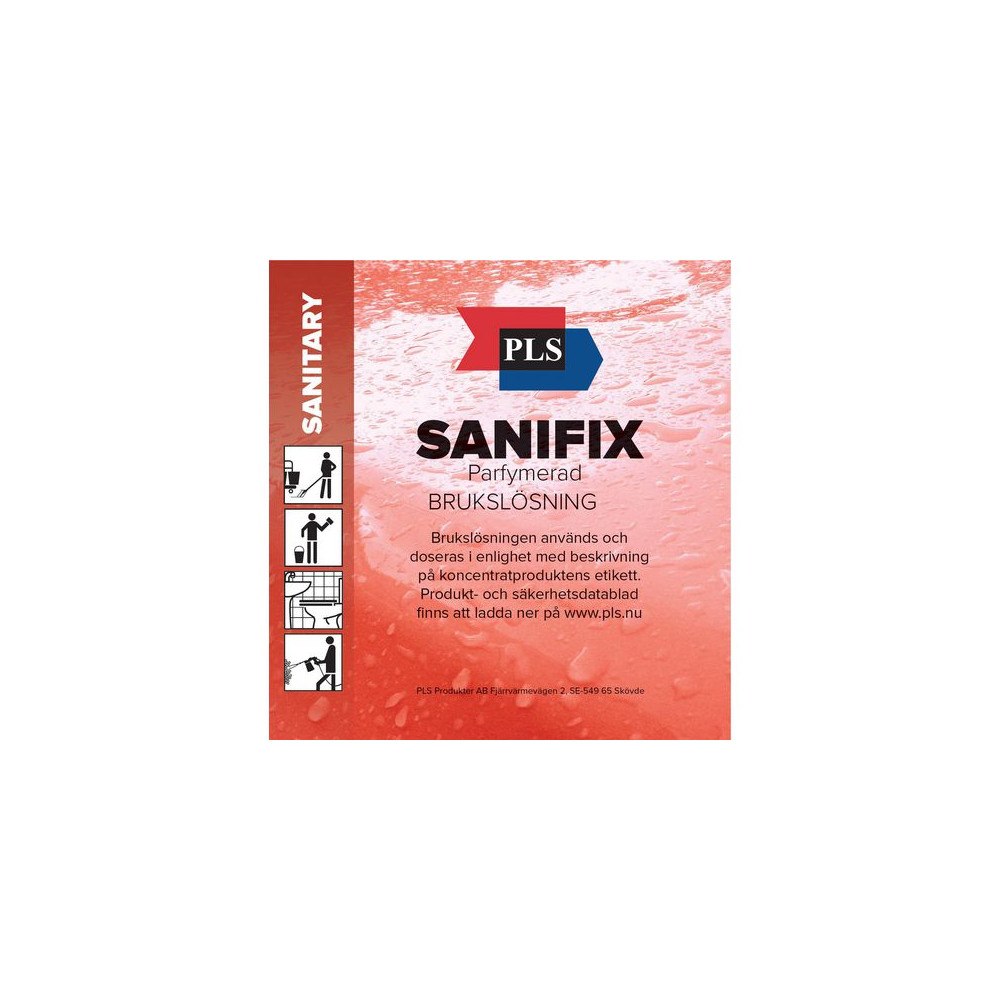 PLS Etikett PLS Brukslösning Sanifix 100/rl
