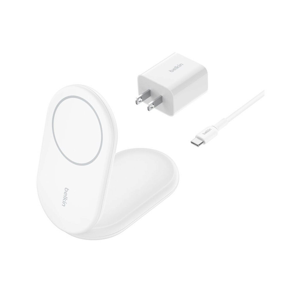 Belkin Belkin BoostCharge trådlöst laddställ - magnetisk, hopfällbar, med Qi2 - + växelströmsadapter - 15 Watt