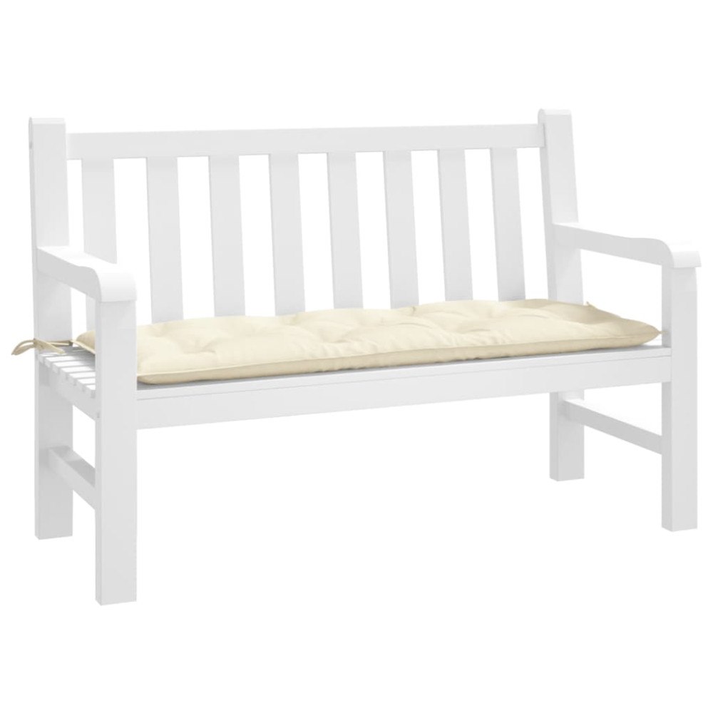 vidaXL Bänkdyna för trädgården gräddvit 120x50x7 cm oxfordtyg