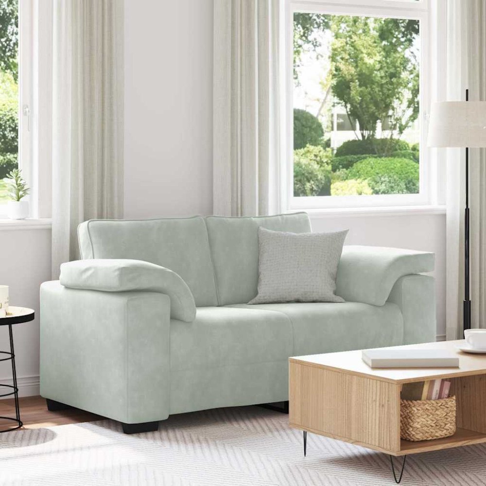 vidaXL Loveseat soffa ljusgrå 120 cm sammet