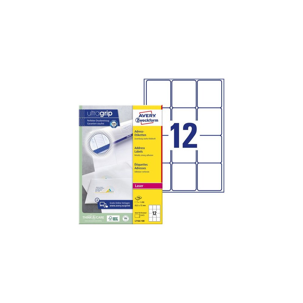 AVERY Etikett AVERY UG 63,5x72mm 1200/fp