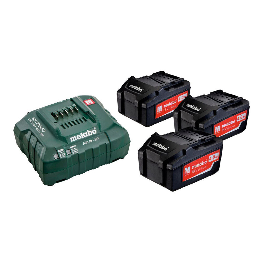 Metabo Metabo BASIC SET 3 X 4.0 AH Li-Power batteriladdare - med batteri - 3 - Li-Ion