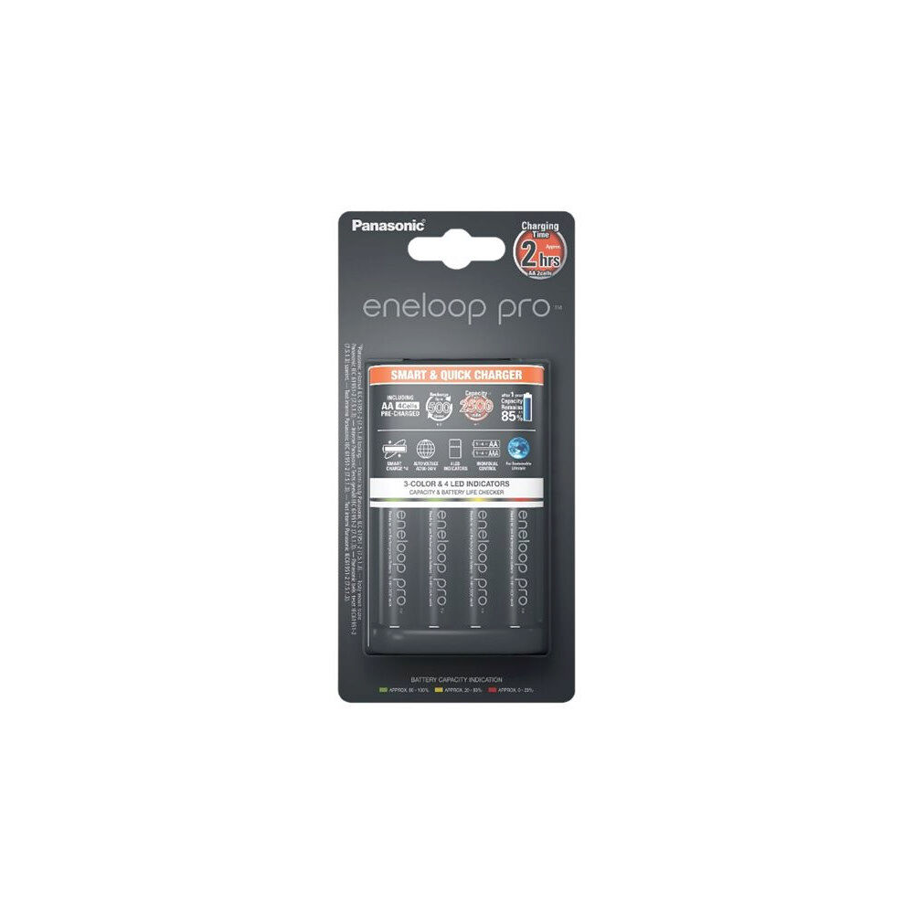 Panasonic Panasonic eneloop pro smart & quick K-KJ55HCD40E batteriladdare - 4 x AA-typ - NiMH