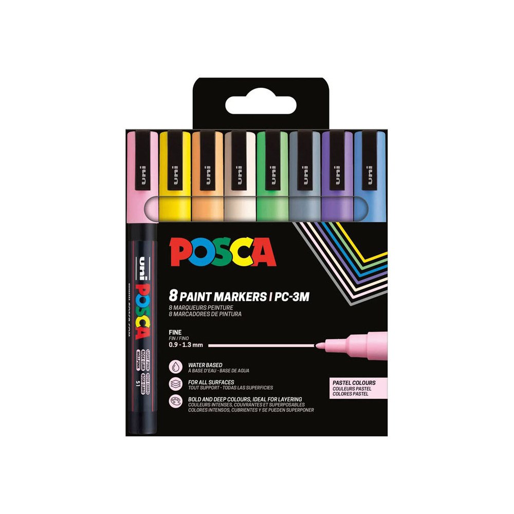 POSCA Posca Corner Etui PC-3M 8 basfärger (401659)