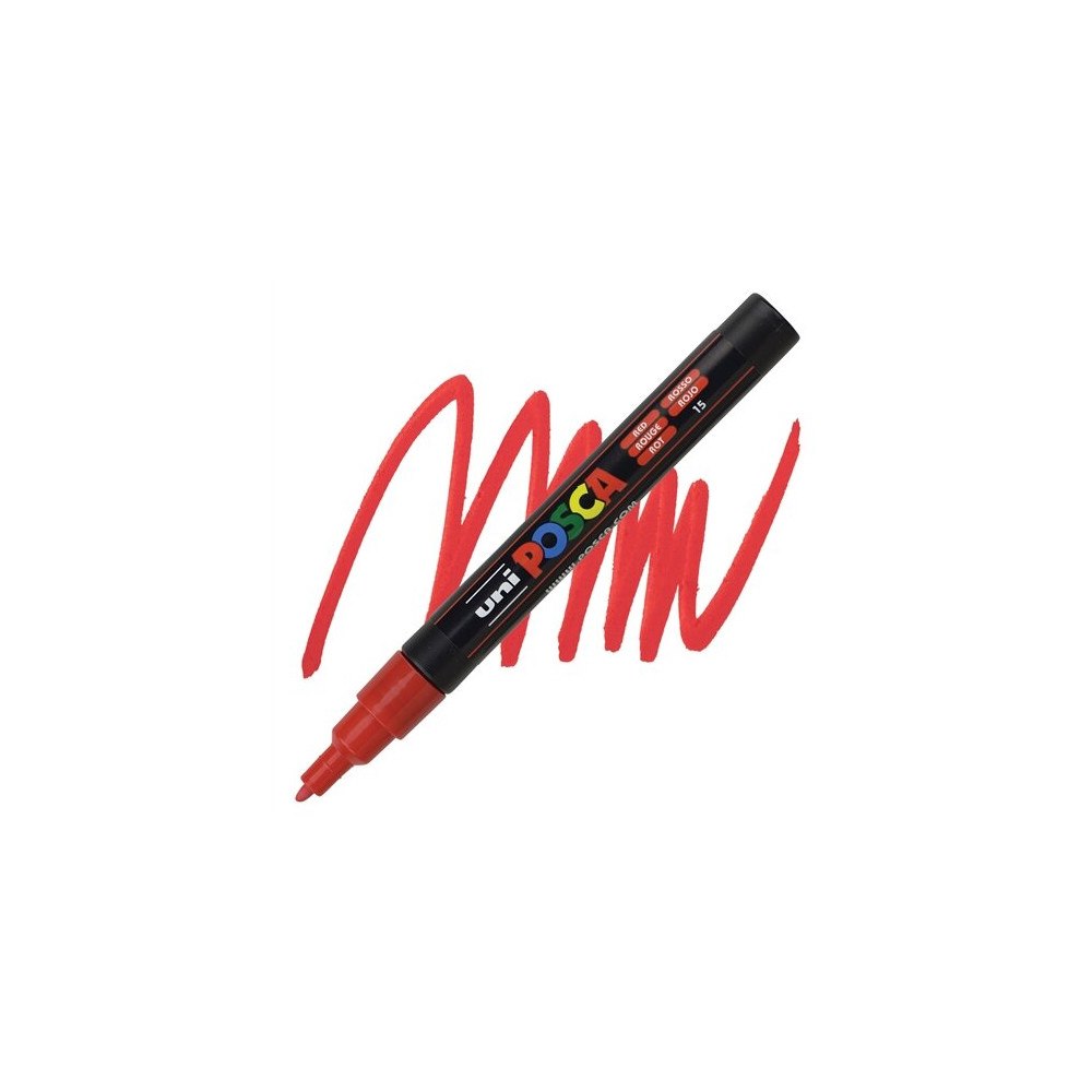 POSCA POSCA penna PC-3M, akryl, röd, rund spets
