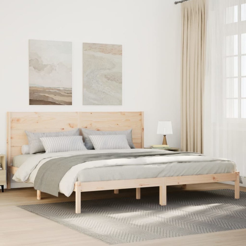 vidaXL Sängram utan madrass extra lång 200x220 cm massivt trä