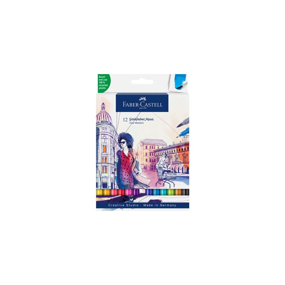 FABER-CASTELL Fiberpenna Goldfaber Aqua Dual 12/fp