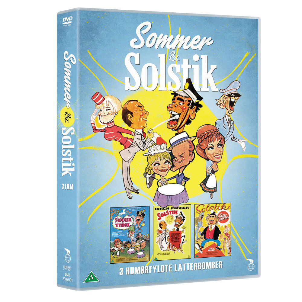Palladium Sommer Og Solstik - 3 DVD - Indeholder 3 Dirch Passer film - Sommer i Tyrol - Solstik samt Solstik på badehotellet