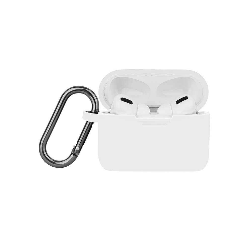 NORTH Airpods Pro Skyddsväska Silicone Karbinhängare Vit