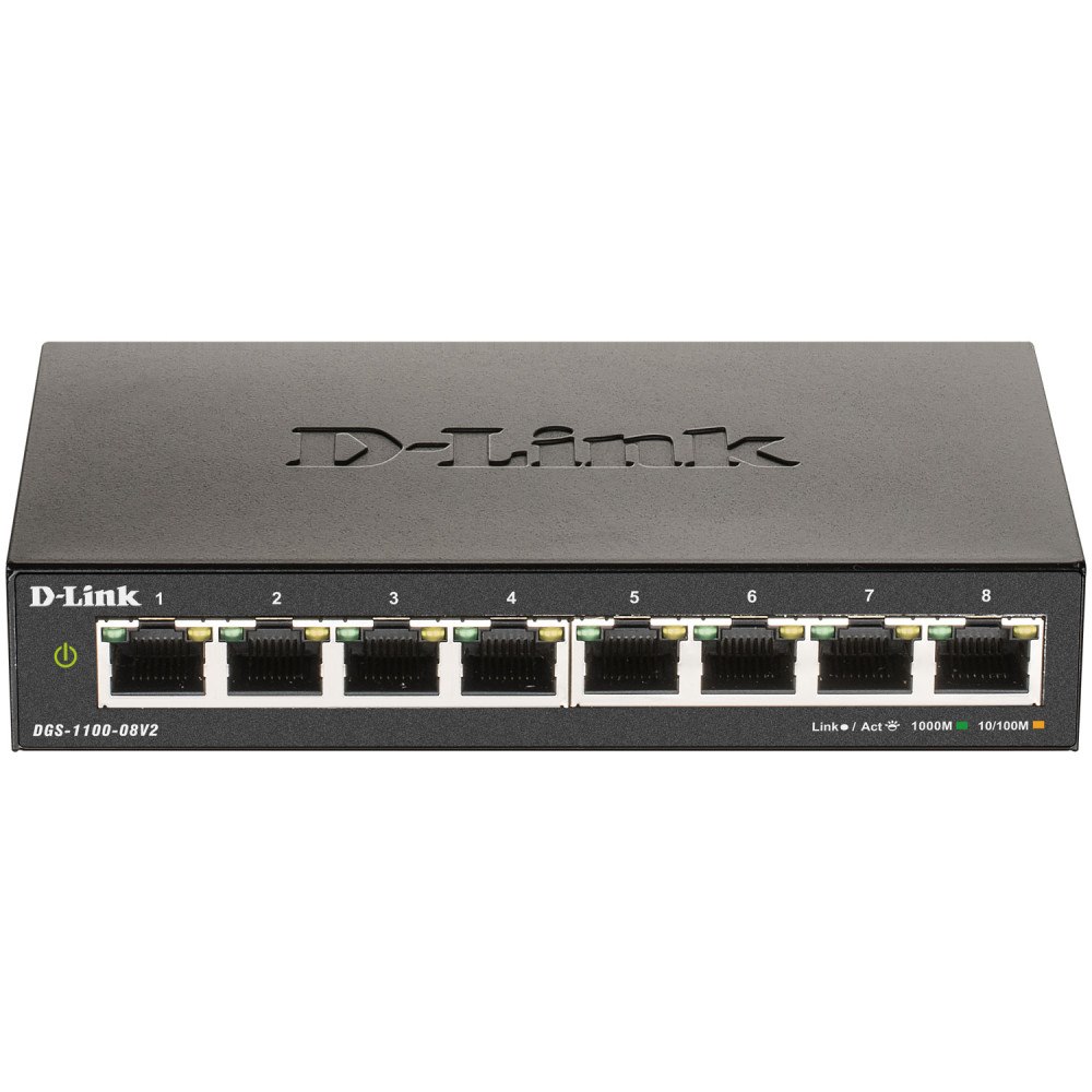 D-Link DGS-1100-08V2 8-port Smart Administrerbar Gigabitswitch