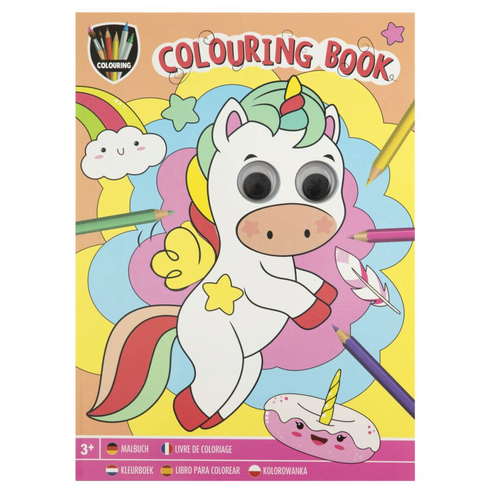 Moxy Moxy - Colouring Book Wobbly Eyes - Unicorn