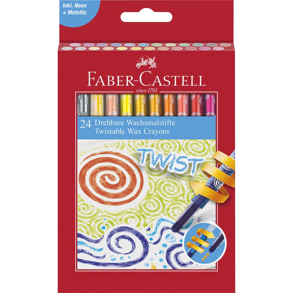 FABER-CASTELL Faber-Castell - Twistable Wax Crayons cardboard (24 pcs) (120004)
