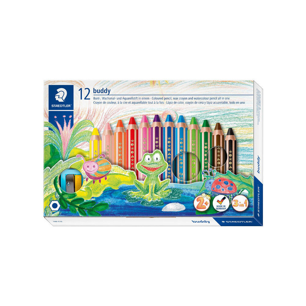 STAEDTLER STAEDTLER buddy 3 in 1 - vattenfärgspenna - svart, röd, blå, grön, ljusblå, gul, orange, violett, ljusgrön, magenta, van...