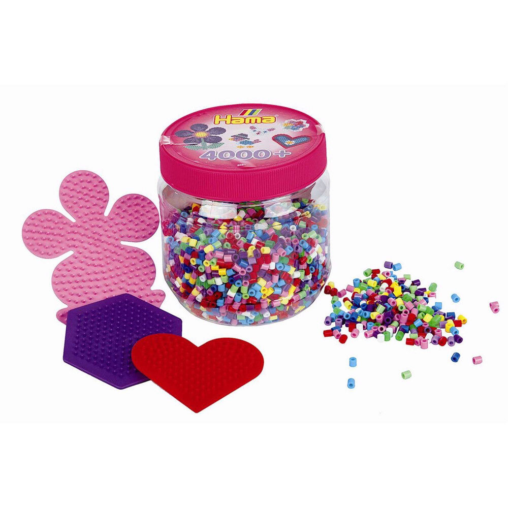 HAMA beads ​Hama - Beads - 4000 pcs. with 3 ass. pin plates (382051)
