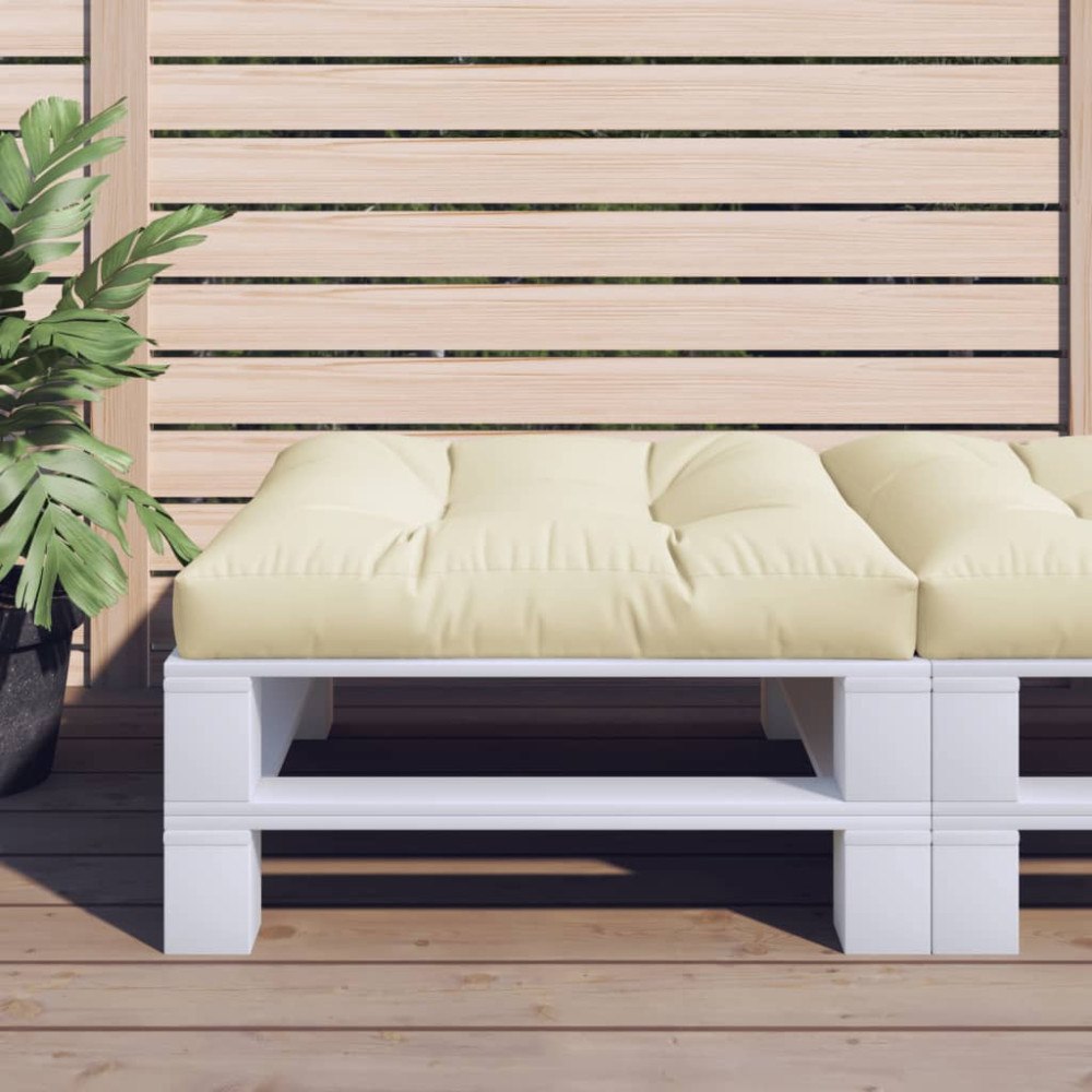 vidaXL Palldyna gräddvit 80x80x12 cm tyg