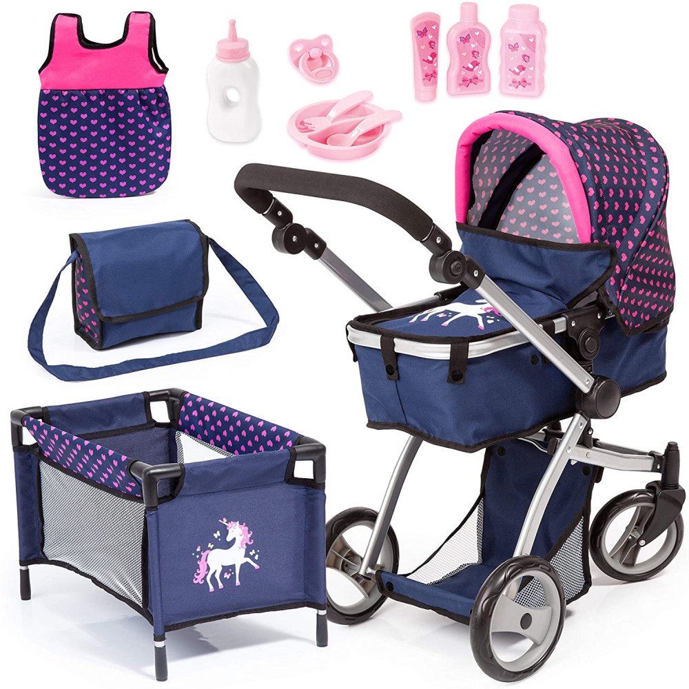 Bayer Bayer - Dolls Pram Mega Set - Navy (18354AC)