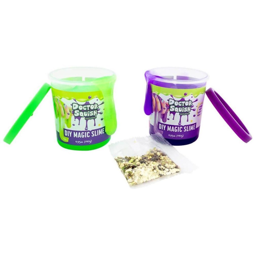 Doctor Squish Doctor Squish -  DIY Magic Slime Double Set Green and Purple (38496)