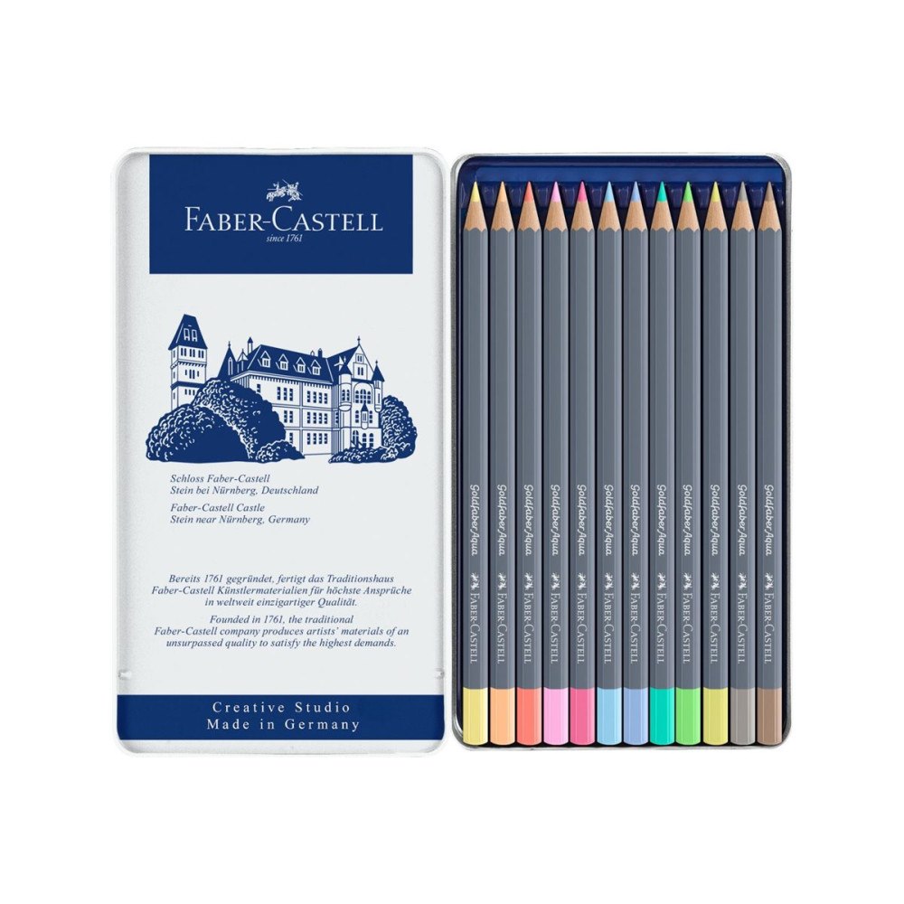 FABER-CASTELL Faber-Castell GOLDFABER Aqua - vattenfärgspenna - blandade pastellfärger (paket om 12)