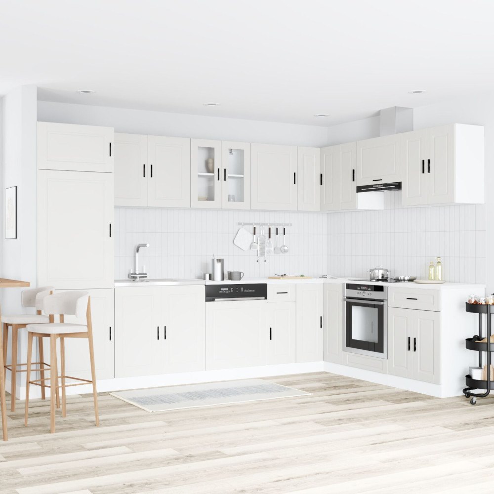 vidaXL Diskbänksskåp "Porto" med diskho Vit 80x46x84,5 cm i trä