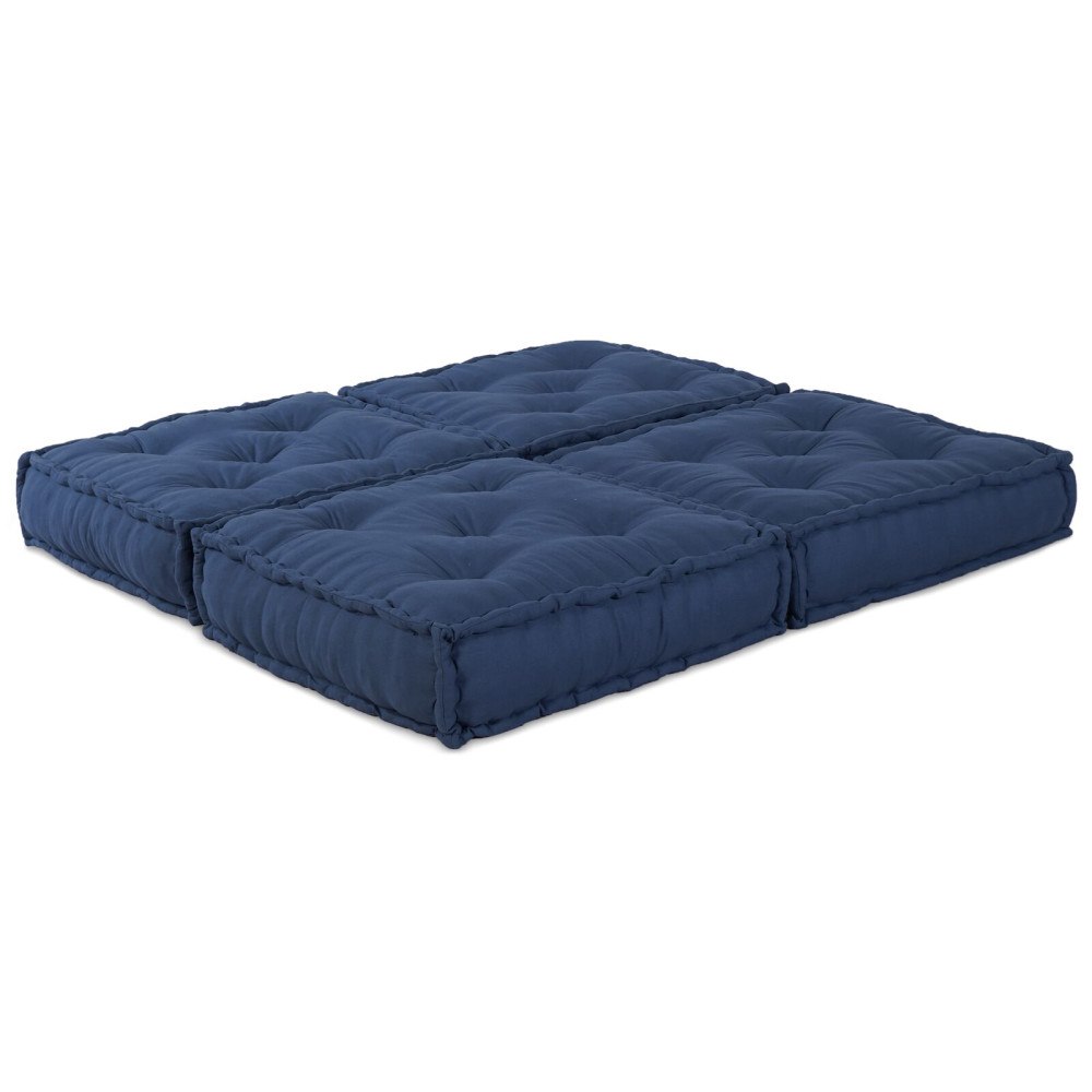 vidaXL Modulerande Puffar 2 st Indigo Tyg
