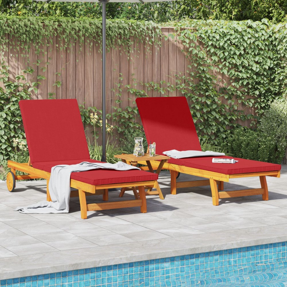vidaXL Solstol Reclining 3 pcs Brun 40 x 40 x 40cm Massivt akaciaträ