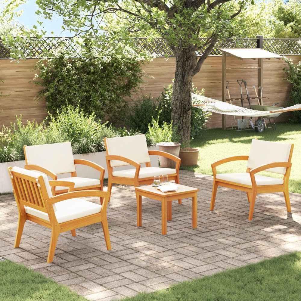 vidaXL Bistroset 5 st Brun Polyester