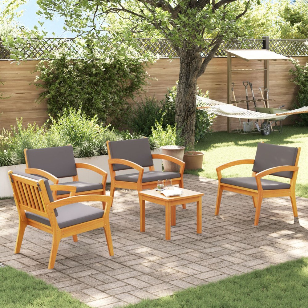 vidaXL Bistroset 5 st Brun Polyester