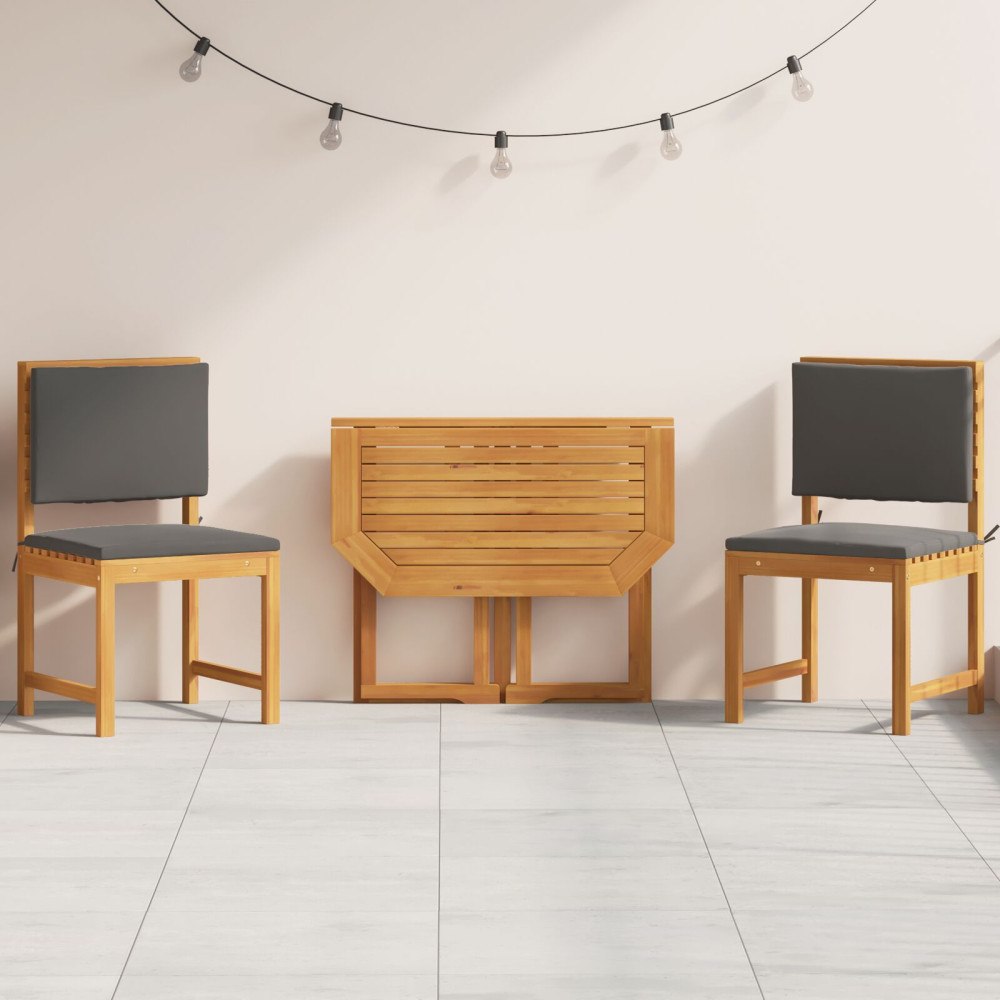 vidaXL 3-delat trädgårdsdining set i solid akaciaträ