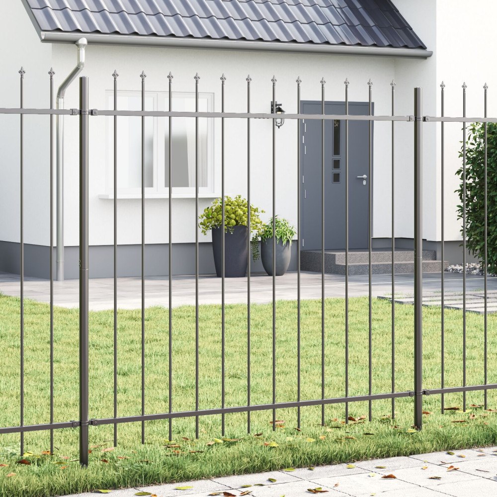 vidaXL Trädgårdsstängsel WOERDEN 3 st 5,1 x 1,5 m Pulverlackerad stål