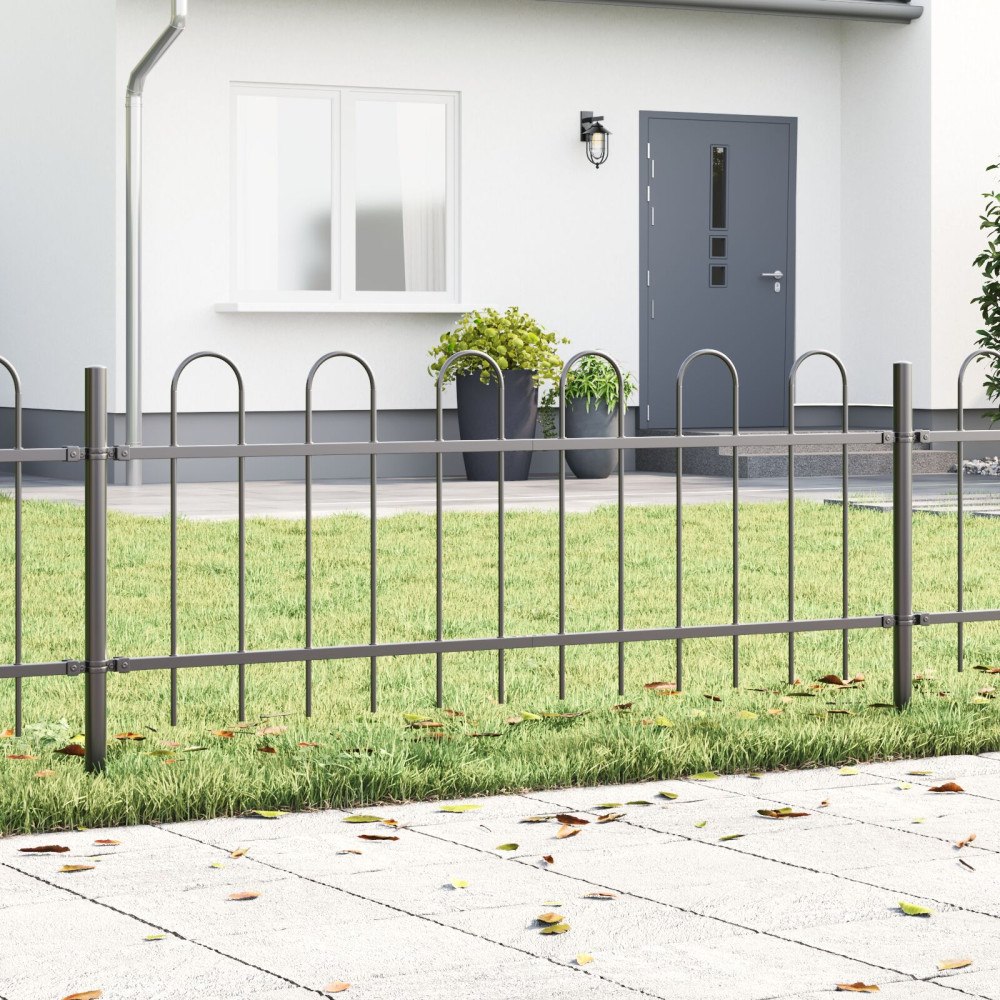 vidaXL Trädgårdsstängsel BOXTEL 4 st 6,8 x 0,6 m Pulverlackerad stål