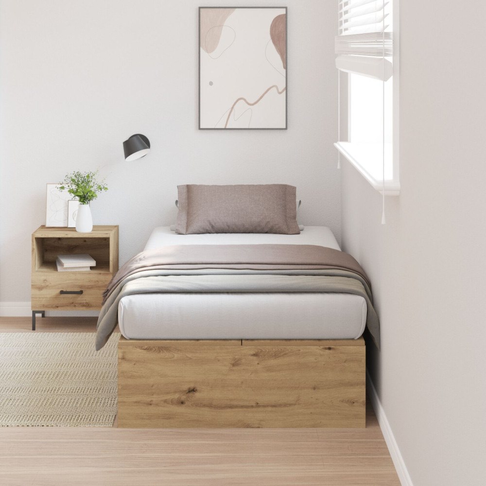 vidaXL Förvaringssängram Artisan Ek 90 x 200 cm Konstruerat trä