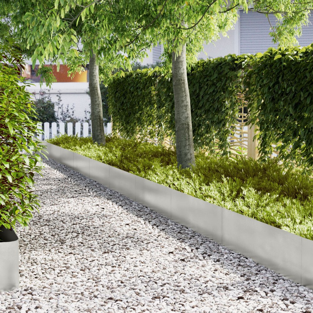 vidaXL Kant för gräsmatta 50 st 100 x 0,05 x 30 cm Rostfritt stål