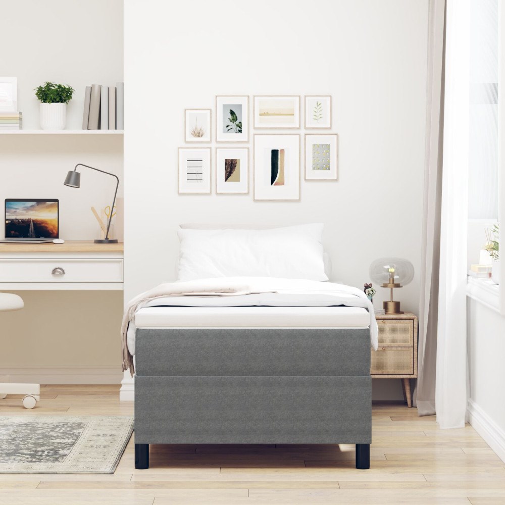 vidaXL Plattform sängram Ljusgrå 80 x 200 cm Kordread tyg