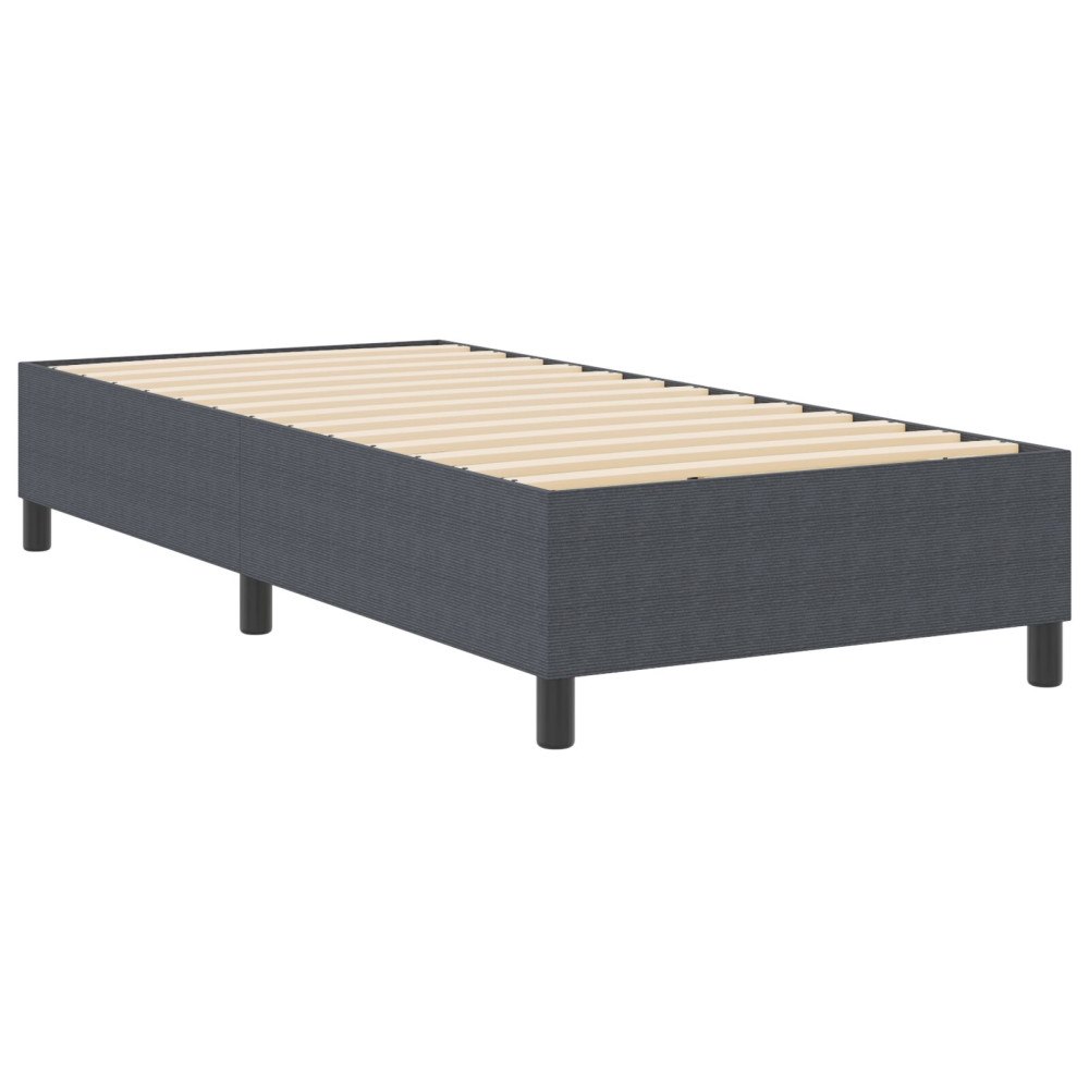 vidaXL Plattform sängram Mörkgrå 90 x 200 cm Kordread tyg
