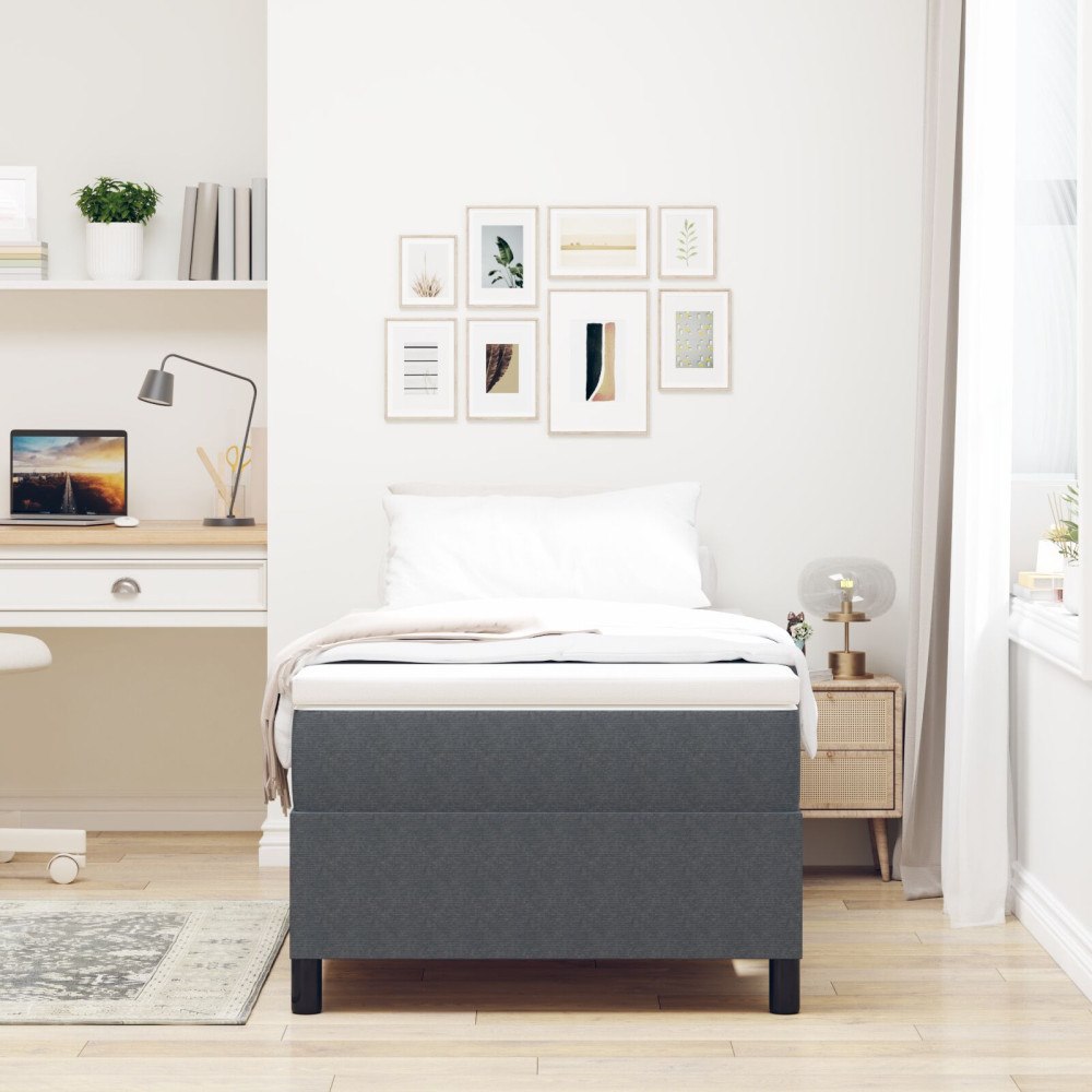 vidaXL Plattform sängram Mörkgrå 100 x 200 cm Kordread tyg