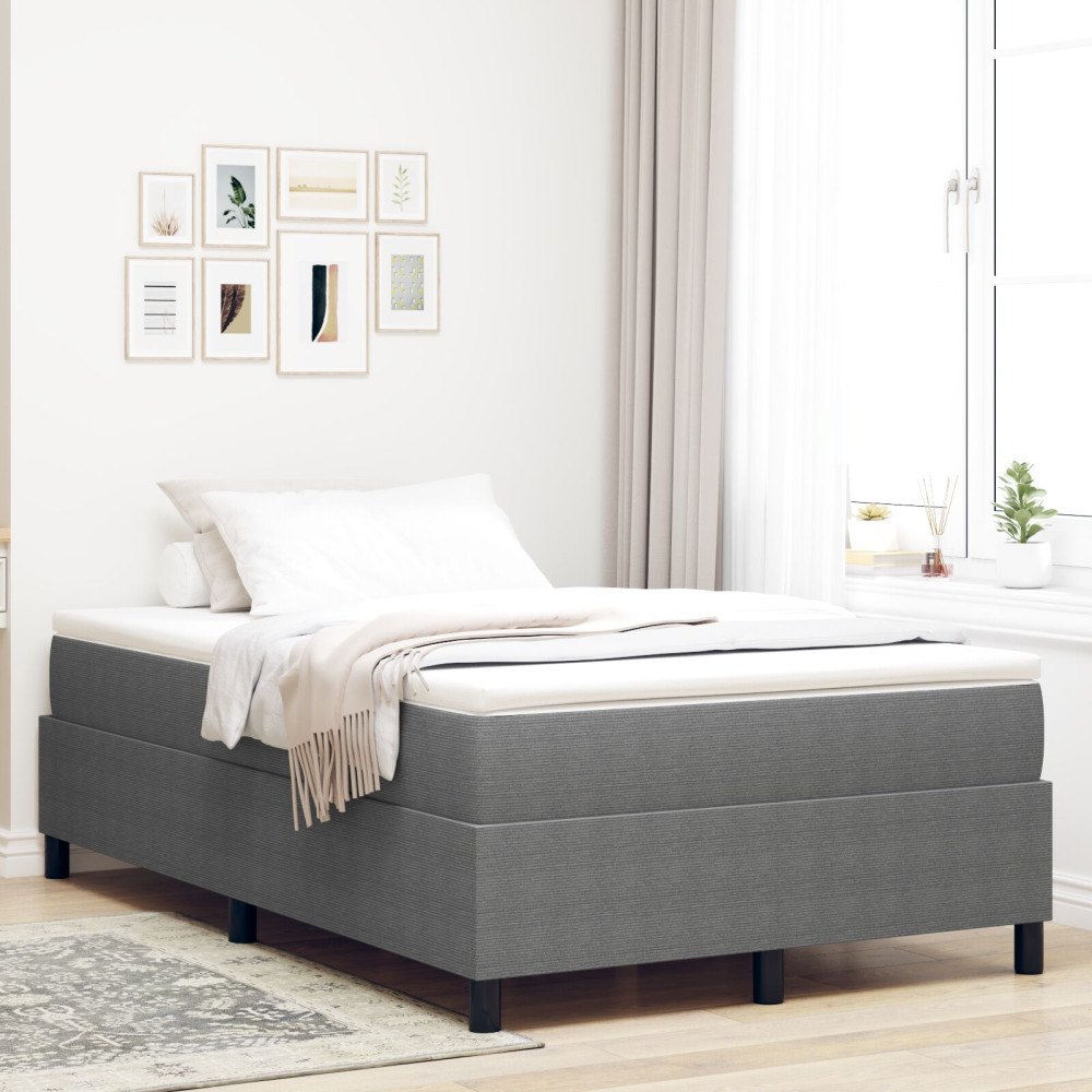 vidaXL Plattform sängram Ljusgrå 120 x 190 cm Kordread tyg
