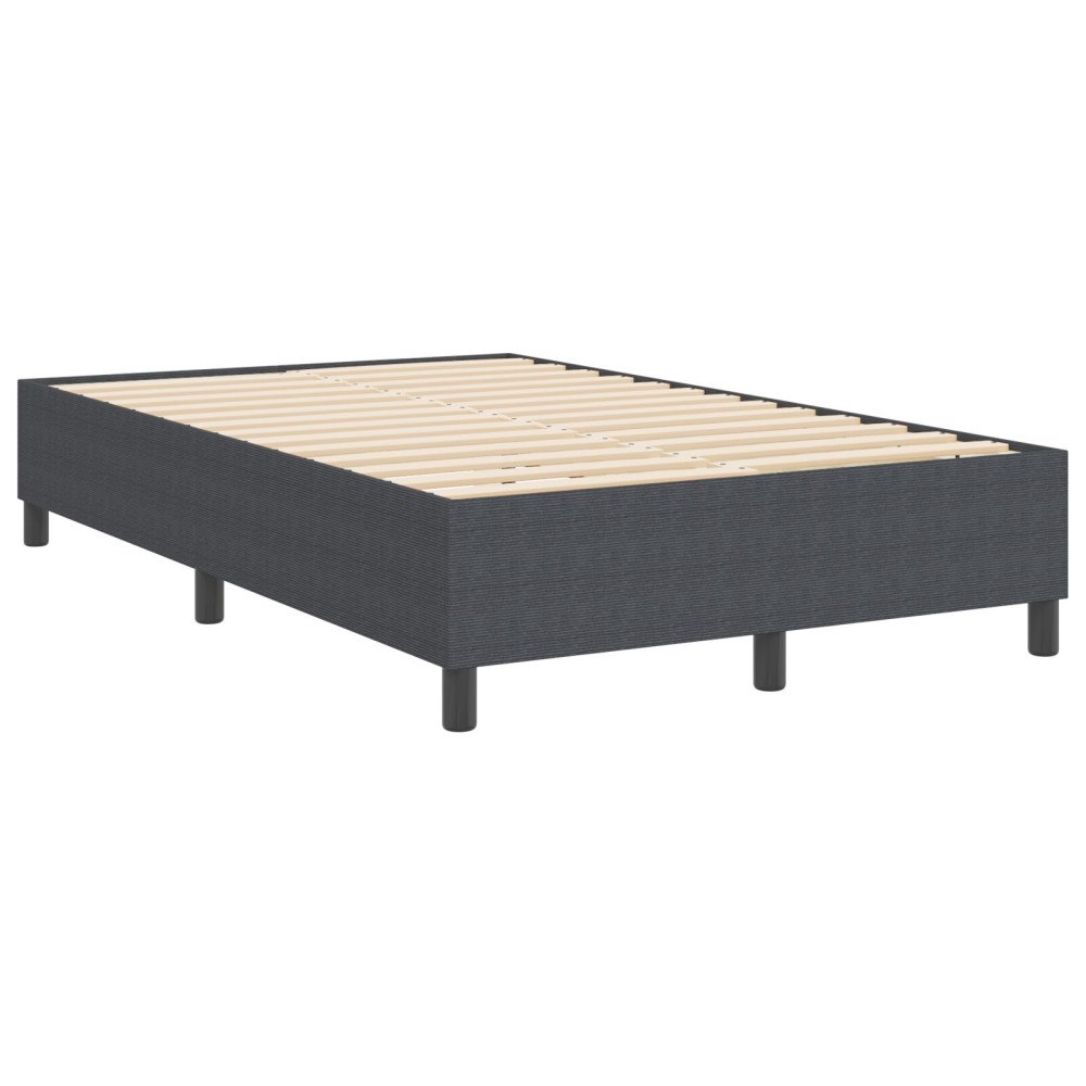 vidaXL Plattform sängram Mörkgrå 120 x 190 cm Kordread tyg