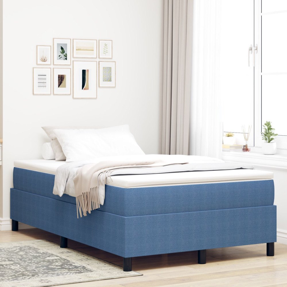 vidaXL Plattform sängram Blå 120 x 200 cm Kordread tyg