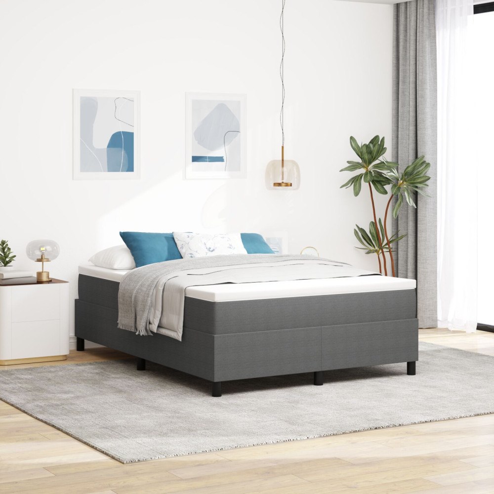 vidaXL Plattform sängram Ljusgrå 140 x 190 cm Kordread tyg