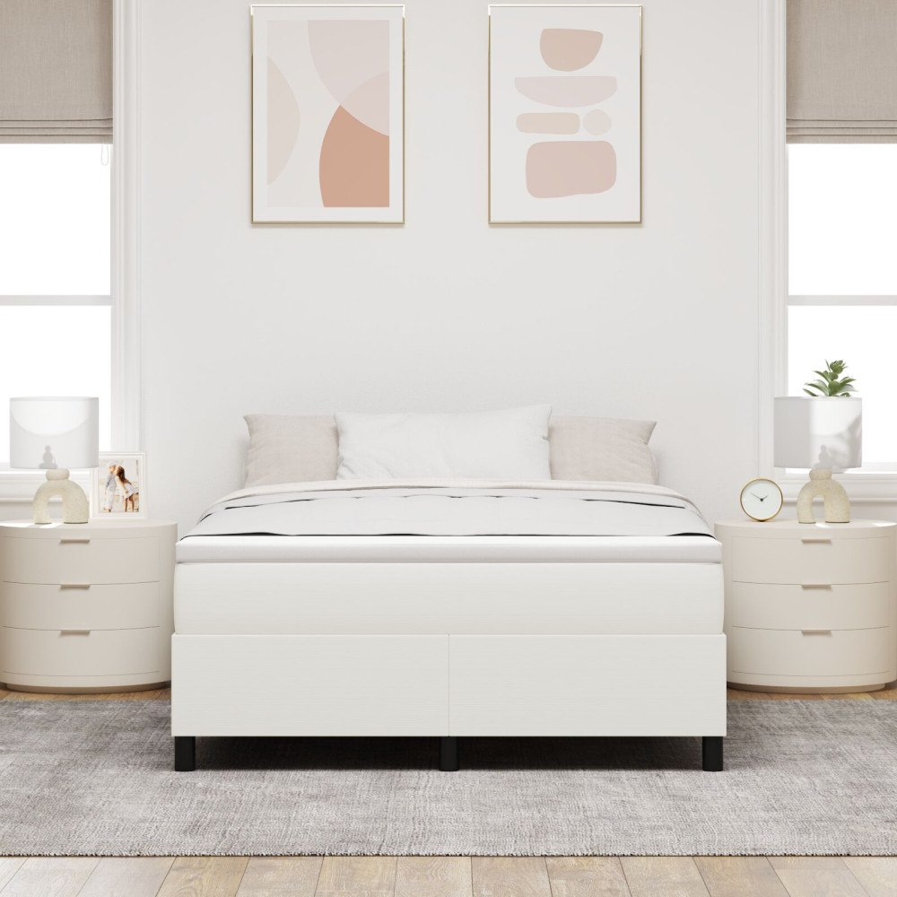 vidaXL Plattform sängram Kräm 160 x 200 cm Kordread tyg