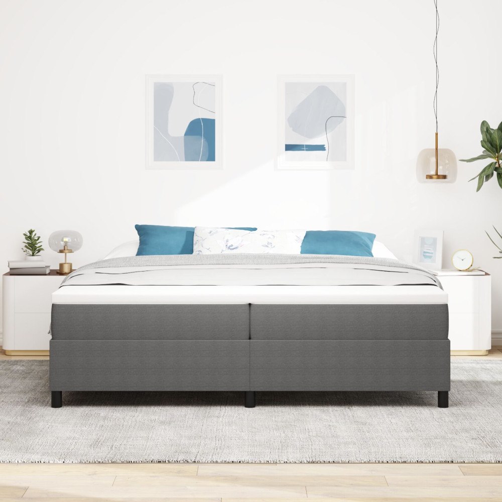 vidaXL Plattform sängram Ljusgrå 200 x 200 cm Kordread tyg