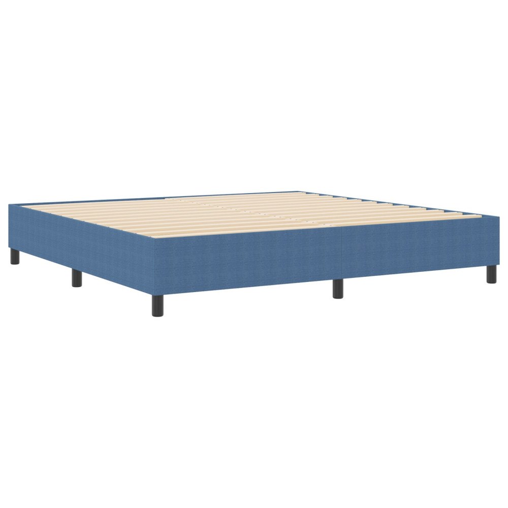 vidaXL Plattform sängram Blå 200 x 200 cm Kordread tyg